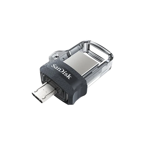 SanDisk Ultra Dual Drive m3.0 Flash Drive - USB 3.0 & Micro-USB - Up to 150MB/s - Black / Gray (619659149642) - image 1 SanDisk Ultra Dual Drive m3.0 Flash Drive - USB 3.0 & Micro-USB - Up to 150MB/s - Black / Gray (619659149642) - image 1