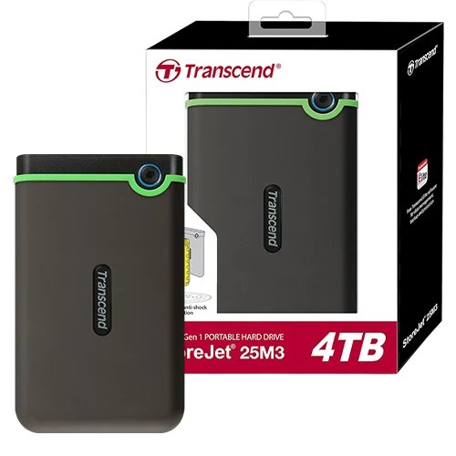 Transcend StoreJet 25M3 Portable Hard Drive - USB 3.1 Gen 1 - 5Gbps