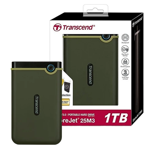 Transcend StoreJet 25M3 Portable Hard Drive - USB 3.1 Gen 1 - 5Gbps