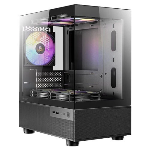 كيس كمبيوتر آنتيك CX200M RGB أيليت مايكرو ATX صغيرة الحجم  - رؤية بانورامية 270 درجة - يدعم حتى 5 مراوح بقياس 120 ملم (761345100243) - image 3