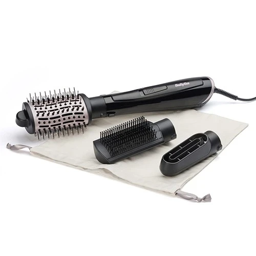 BaByliss Style Smooth 1000W 3-in-1 Hot Air Brush - Ionic Technology - 3 Styling Attachments - 2 Heat & Cool Settings - Cosmetic Bag Included - Black (3030050192117) - image 2