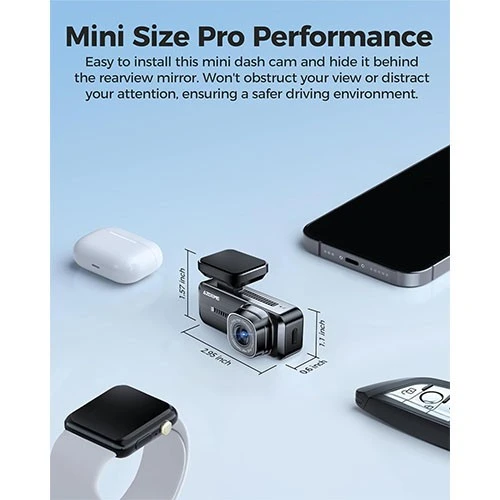 Azdome M200 1080P 1-Channel Dashcam - 150° Wide Angle - Built-in Wi-Fi - Black (6973888261457) - image 8