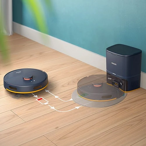 Philips 2000 Series Robotic Vacuum Cleaner XU2100/15 - 6000 Pa - Auto-Empty Station - LDS Radar Navigation - Washable EPA 11 Filter - Dark Blue (8720389064661) - image 9 Philips 2000 Series Robotic Vacuum Cleaner XU2100/15 - 6000 Pa - Auto-Empty Station - LDS Radar Navigation - Washable EPA 11 Filter - Dark Blue (8720389064661) - image 9