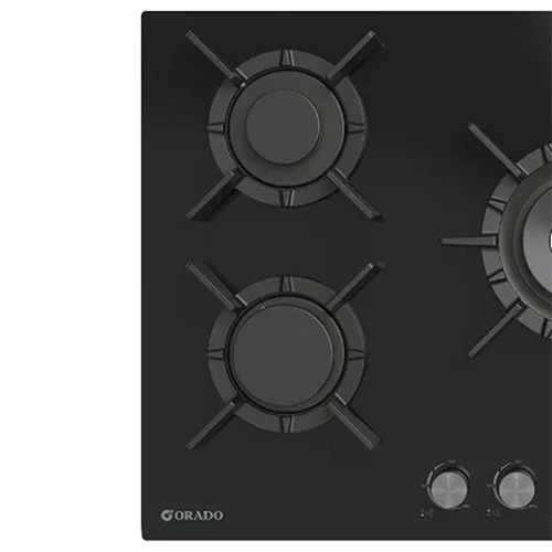 طباخ غاز مدمج من أورادو 90 سم OR-ASTRA 950 GBH - زجاج أسود - 5 عيون ساباف إيطالية - نظام أمان لقطع الغاز - مناصب حديد صب - أسود (01901998) - image 3