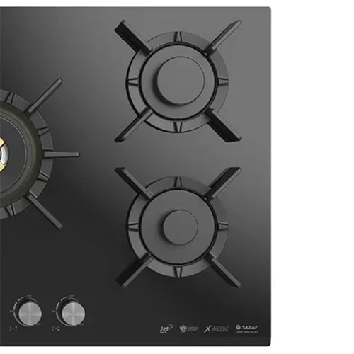 طباخ غاز مدمج من أورادو 90 سم OR-ASTRA 950 GBH - زجاج أسود - 5 عيون ساباف إيطالية - نظام أمان لقطع الغاز - مناصب حديد صب - أسود (01901998) - image 2