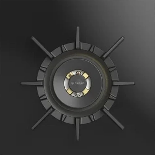طباخ غاز مدمج من أورادو 90 سم OR-ASTRA 950 GBH - زجاج أسود - 5 عيون ساباف إيطالية - نظام أمان لقطع الغاز - مناصب حديد صب - أسود (01901998) - image 5