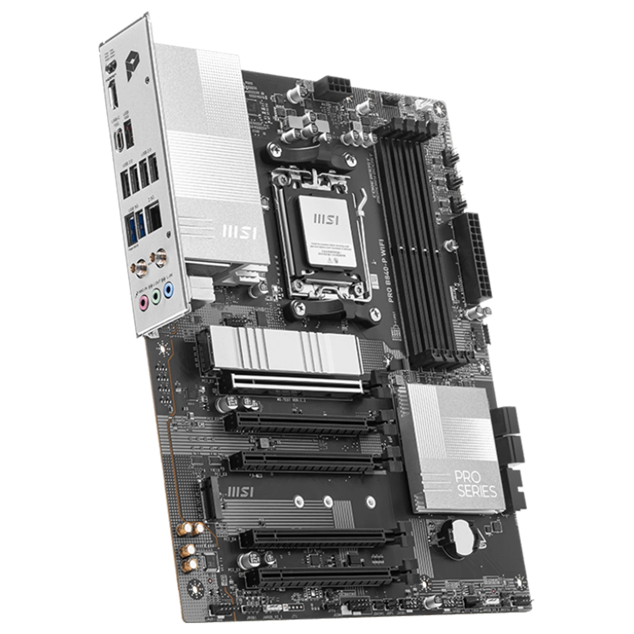 مذربورد MSI برو B840-P واي فاي - تدعم معالجات AMD رايزن بمقبس AM5 - ذاكرة DDR5 - منفذ PCIe - تقنية واي فاي 7 و لان 2.5G - أسود (824142392973) - image 4 مذربورد MSI برو B840-P واي فاي - تدعم معالجات AMD رايزن بمقبس AM5 - ذاكرة DDR5 - منفذ PCIe - تقنية واي فاي 7 و لان 2.5G - أسود (824142392973) - image 4