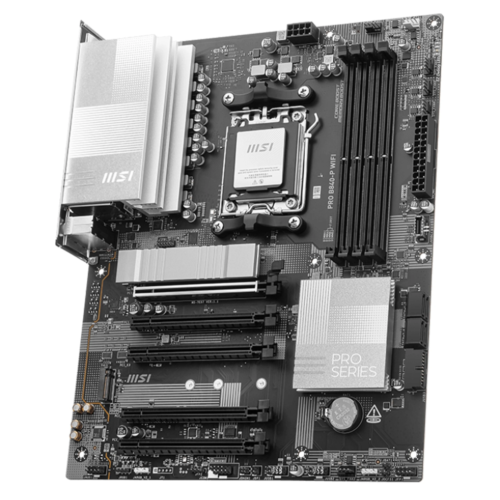 مذربورد MSI برو B840-P واي فاي - تدعم معالجات AMD رايزن بمقبس AM5 - ذاكرة DDR5 - منفذ PCIe - تقنية واي فاي 7 و لان 2.5G - أسود (824142392973) - image 3 مذربورد MSI برو B840-P واي فاي - تدعم معالجات AMD رايزن بمقبس AM5 - ذاكرة DDR5 - منفذ PCIe - تقنية واي فاي 7 و لان 2.5G - أسود (824142392973) - image 3
