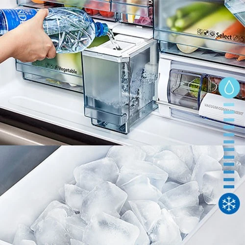 Hitachi French Bottom Freezer Refrigerator R-WB720VUQ0 - High Capacity 19 ft. - Dual Fan and Inverter Cooling - Vacuum Compartment - Triple Power Filter - Automatic Ice Maker - Selectable Zone (8850207527570) - image 6 Hitachi French Bottom Freezer Refrigerator R-WB720VUQ0 - High Capacity 19 ft. - Dual Fan and Inverter Cooling - Vacuum Compartment - Triple Power Filter - Automatic Ice Maker - Selectable Zone (8850207527570) - image 6