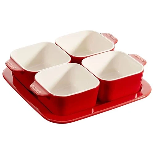 Zwilling Staub Ceramique 5 Pieces Square Ceramic Appetiser Set - Cherry (4009839316869) - image 1 Zwilling Staub Ceramique 5 Pieces Square Ceramic Appetiser Set - Cherry (4009839316869) - image 1