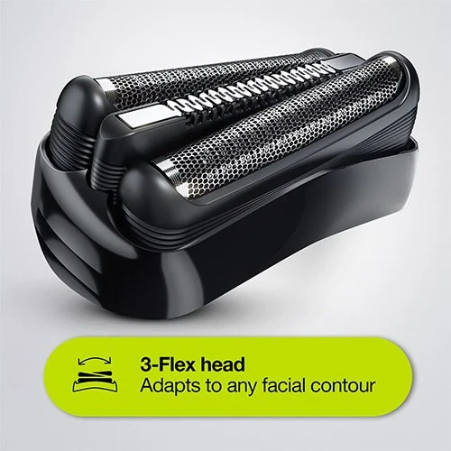 Braun 3-in-1 Shaver Series 3 310BT - Shaves, Trims, and Edges with 5 Combs and Wet and Dry Technology Pressure-Sensitive 3-Flex Head - Black/Blue (4210201276425) - image 6