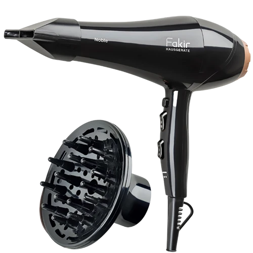Fakir Noble AC Motor Hair Dryer - 2200 Watts - 3 Heat and 2 Speed Settings - Cool Shot Function - Includes Slim Concentrator & Diffuser - Black (8690394672307) - image 1 Fakir Noble AC Motor Hair Dryer - 2200 Watts - 3 Heat and 2 Speed Settings - Cool Shot Function - Includes Slim Concentrator & Diffuser - Black (8690394672307) - image 1