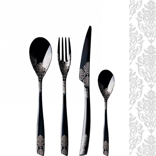 طقم أدوات مائدة بوغاتي ريفيرا ديفوريه بلاك دايموند 75 قطعة في صندوق من خشب وينغي IBDDV-051W60MB - أسود (8020178531139) - image 2