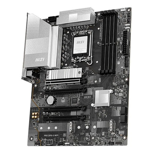 مازەربۆردی ئێم ئێس ئای مۆدێلی Pro Z890-S WiFi ATX - پشتگیری لە پڕۆسێسەرەکانی ئینتێل LGA 1851 Core Ultra دەکات - جۆری میمۆری DDR5 - تەکنەلۆژیای PCIe 5.0 - تاندەربۆڵت 4 و وایفای 7 - ڕەش / زیوی (824142386569) - image 3 مازەربۆردی ئێم ئێس ئای مۆدێلی Pro Z890-S WiFi ATX - پشتگیری لە پڕۆسێسەرەکانی ئینتێل LGA 1851 Core Ultra دەکات - جۆری میمۆری DDR5 - تەکنەلۆژیای PCIe 5.0 - تاندەربۆڵت 4 و وایفای 7 - ڕەش / زیوی (824142386569) - image 3
