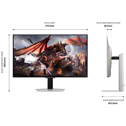 مونيتر ألعاب سامسونج G80SD موديل LS32DG802SM - شاشة أوليد UHD - مقاس 32 أنج بدقة 4K ومعدل تحديث 240 هرتز وزمن استجابة 0.03 مللي ثانية - فضي (8806095526355) - image 4 مونيتر ألعاب سامسونج G80SD موديل LS32DG802SM - شاشة أوليد UHD - مقاس 32 أنج بدقة 4K ومعدل تحديث 240 هرتز وزمن استجابة 0.03 مللي ثانية - فضي (8806095526355) - image 4
