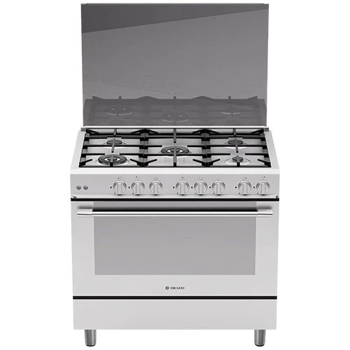 طباخ أورادو OR-SC988SS2W-91G - مقاس 90 سم - 5 عيون ديفندي - مروحة كونفيكشن مزدوجة - صمام أمان - فضي (0953009530) - image 2