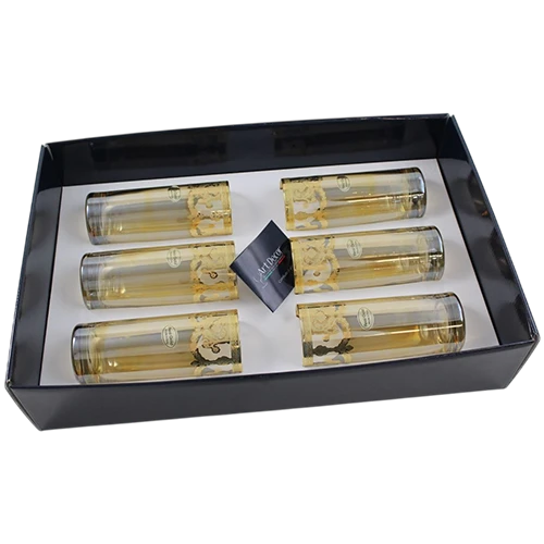 Art Décor Glass Model A1473 - Set of 6 Pieces - Whisky 40 Design Veneziano Ambra - Gold (17117123) - image 1 Art Décor Glass Model A1473 - Set of 6 Pieces - Whisky 40 Design Veneziano Ambra - Gold (17117123) - image 1