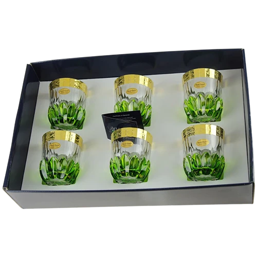 Art Décor Glass Model A4578 - Set of 6 Pieces - Dof Adagio Design 02 Oro + Lance Verde - Green (17117148) - image 1 Art Décor Glass Model A4578 - Set of 6 Pieces - Dof Adagio Design 02 Oro + Lance Verde - Green (17117148) - image 1