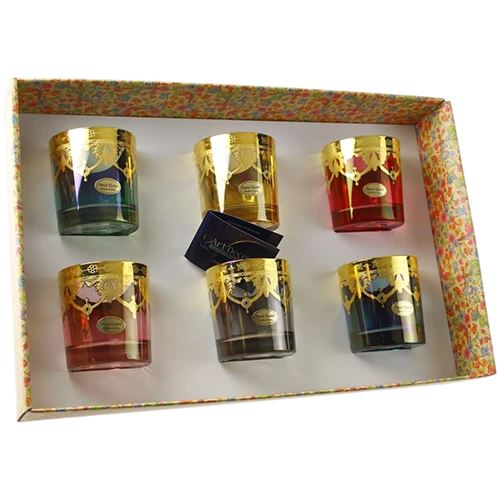Art Décor Glass Model A5801 - Set of 6 Pieces - Old Fashion - Hight 9.6 - Dimeter 8.7 - Design Amalfi 6 / Gold Colors No Ametista - Multicolor (171171119) - image 1