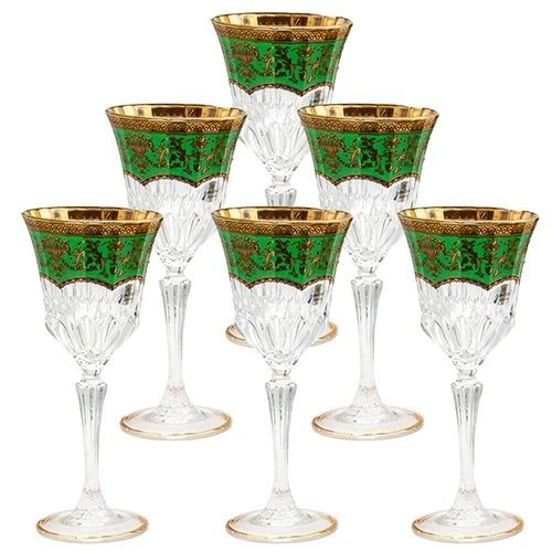 Astra Gold Crystal Adagio C2 Wine Glasses 280 ml – Set of 6 – Flora’s Empire Golden Green Decor (8592798022934) - image 2 Astra Gold Crystal Adagio C2 Wine Glasses 280 ml – Set of 6 – Flora’s Empire Golden Green Decor (8592798022934) - image 2
