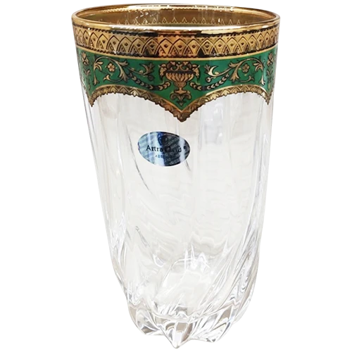 Astra Gold Crysta Model Trix B0 TEGG Water Glasses 0.47 L - Set of 6 Pieces - in Flora's Empire Golden Green Decor 24-567 - Green (8592798027083) - image 1