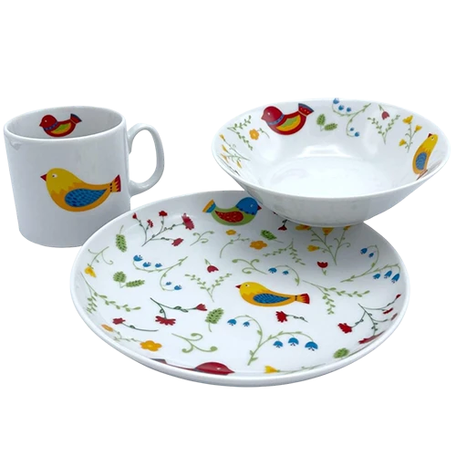 سێتی منداڵانی پۆرسەلینی پۆڵەندی مۆدێلی Atelier 6503T06 بۆ 1 کەس 3 پارچە W042 باڵندە دڵخۆشەکان - سپی (5902767071123) - image 1 سێتی منداڵانی پۆرسەلینی پۆڵەندی مۆدێلی Atelier 6503T06 بۆ 1 کەس 3 پارچە W042 باڵندە دڵخۆشەکان - سپی (5902767071123) - image 1
