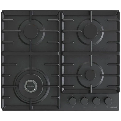 Gorenje Built in Gas Hob 60 cm GW642SYB - BigSurface Design - Cast Iron ProGrids -  Powerful Wok Burner - 4 Burners - Black (3838782467653) - image 2