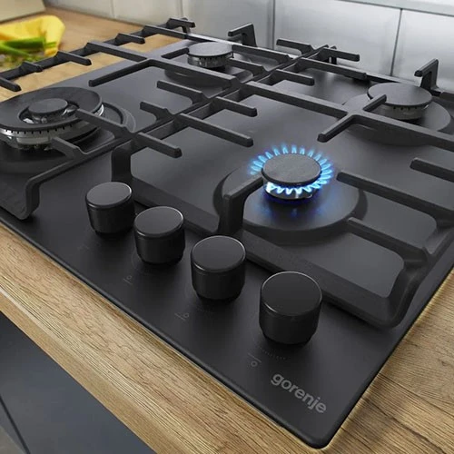 Gorenje Built in Gas Hob 60 cm GW642SYB - BigSurface Design - Cast Iron ProGrids -  Powerful Wok Burner - 4 Burners - Black (3838782467653) - image 11