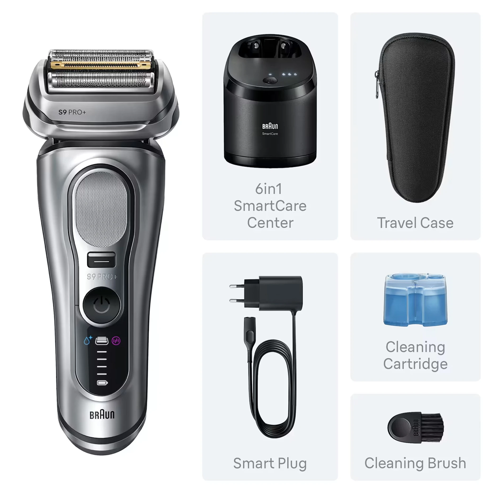 Braun Men's Electric Shaver Series 9 Pro+ 9667cc - 5+1 Shaving Elements - Precision ProTrimmer - 40° Head Adaption - Silver (8700216555081) - image 2 Braun Men's Electric Shaver Series 9 Pro+ 9667cc - 5+1 Shaving Elements - Precision ProTrimmer - 40° Head Adaption - Silver (8700216555081) - image 2