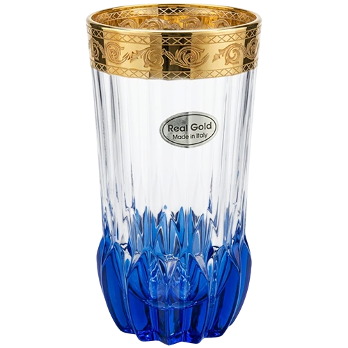Art Décor Glass A4585 - Set of 6 Pieces - Bibita Adagio Design 02 Oro + Lance Blu - Transparent Blue (17117145) - image 1 Art Décor Glass A4585 - Set of 6 Pieces - Bibita Adagio Design 02 Oro + Lance Blu - Transparent Blue (17117145) - image 1