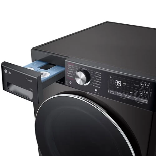 LG Washer-Dryer Combo WDR1307PBP - 13/7 Kg - Smart Diagnosis - Low Ampere Cycle - AI DD Intelligent Fabric Care - Platinum Black (8806084903389) - image 9