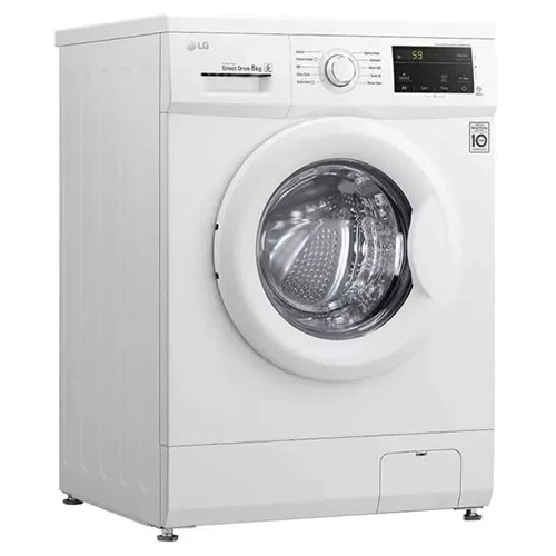 غسالة إل جي ذات التعبئة الأمامية WY1408WTP - سعة 8 كيلوغرام وسرعة دوران 1400 دورة في الدقيقة - محرك إنفيرتر للتيار المباشر - تقنية 6 حركات DD - غسيل بالبخار - أبيض (WY1408WTP) - image 2