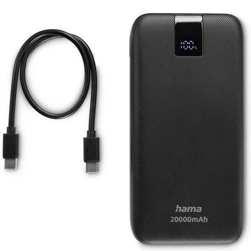 باور بانك هاما PD - مزود بـ 3 منافذ إخراج منفذان USB-C ومنفذ USB-A - تقنية الشحن السريع - توافق شامل - شاشة LED لعرض السعة - أنثراسيت (4047443514806) - image 3