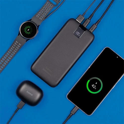 پاوەربانکی هاما PD - بە 3 دەرچە (2x USB-C، 1x USB-A) - تەکنەلۆژیای بارگاویکردنەوەی خێرا - گونجانی گشتگیر - پیشاندەری LED بۆ ڕێژەی پاتری - ڕەساسیی تۆخ (4047443514806) - image 9 پاوەربانکی هاما PD - بە 3 دەرچە (2x USB-C، 1x USB-A) - تەکنەلۆژیای بارگاویکردنەوەی خێرا - گونجانی گشتگیر - پیشاندەری LED بۆ ڕێژەی پاتری - ڕەساسیی تۆخ (4047443514806) - image 9