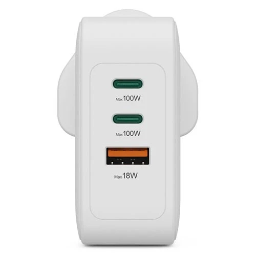 شاحن هاما السريع USB-C موديل 201949 - يدعم تقنية الشحن السريع PD / كوالكوم - متعدد الاستخدامات بثلاثة منافذ - 100 واط - خاصية التعرف على الأجهزة الذكية - نظام أمان مدمج - يدعم الفولتية المتعددة - أبيض (4047443553881) - image 5