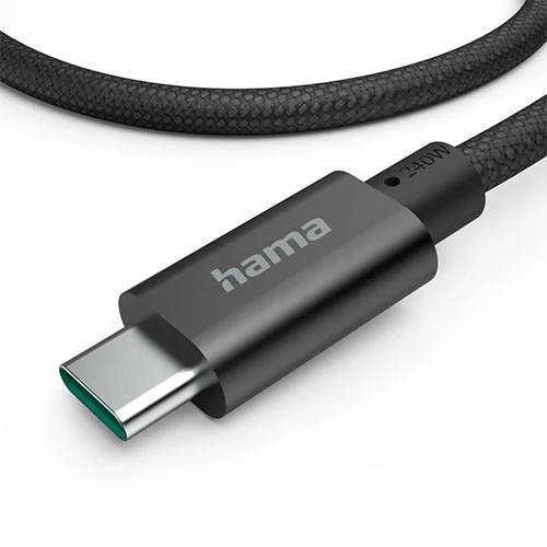 كيبل هاما متكامل المزايا 201702 - منفذ USB-C إلى USB-C - طول الكيبل 1.5 متر - طاقة كاملة 240 واط - نقل بيانات USB 3.2 من الجيل الأول - أسود (4047443510495) - image 5