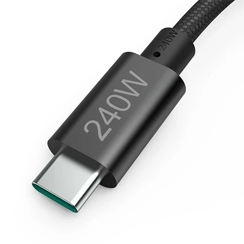 كيبل هاما متكامل المزايا 201702 - منفذ USB-C إلى USB-C - طول الكيبل 1.5 متر - طاقة كاملة 240 واط - نقل بيانات USB 3.2 من الجيل الأول - أسود (4047443510495) - image 4