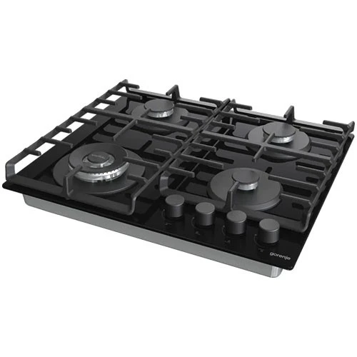 طباخ غاز مدمج من جورنجي GTW642SYB - مقاس 60 سم - تصميم بيغ سيرفس - شعلة ووك قوية - شبكات برو غريد من الحديد الزهر - سطح زجاجي مقوى - إشعال بيد واحدة - أسود (GTW642SYB) - image 4