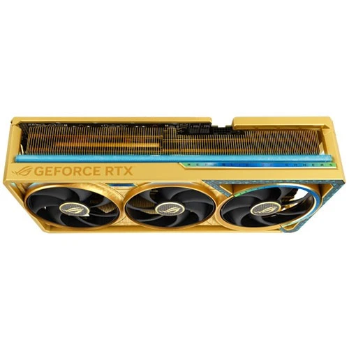 كارت شاشة أسوس روغ أسترال جيفورس RTX 5080 إصدار ذهب كور OC موديل PN-90YV0LV6-M0NM00 - منفذ PCIe 5.0 - ذاكرة 16 غيغابايت GDDR7 - تبريد بأربعة مراوح - BIOS مزدوج - ذهبي معدني / أسود (157157155) - image 7