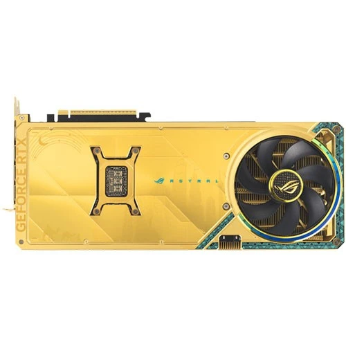 كارت شاشة أسوس روغ أسترال جيفورس RTX 5080 إصدار ذهب كور OC موديل PN-90YV0LV6-M0NM00 - منفذ PCIe 5.0 - ذاكرة 16 غيغابايت GDDR7 - تبريد بأربعة مراوح - BIOS مزدوج - ذهبي معدني / أسود (157157155) - image 5