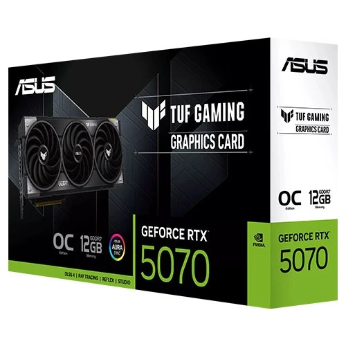 كارت شاشة أسوس TUF غيمنغ جيفورس RTX 5070 إصدار OC موديل PN-90YV0LZ0-M0NA00 - منفذ PCIe 5.0 - ذاكرة 12 غيغابايت GDDR7 - تصميم مروحة Axial Tech - مزود بـ BIOS مزدوج - رمادي (197105849075) - image 11