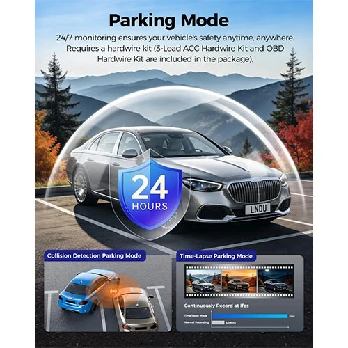 داش كام لينغدو 4K ثنائية القنوات للسيارة V820 - تحكم صوتي - GPS مدمج - مستشعران STARVIS - مراقبة أثناء ركن السيارة - مع بطاقة ذاكرة TF سعة 64 غيغابايت - أسود (6973888262829) - image 8