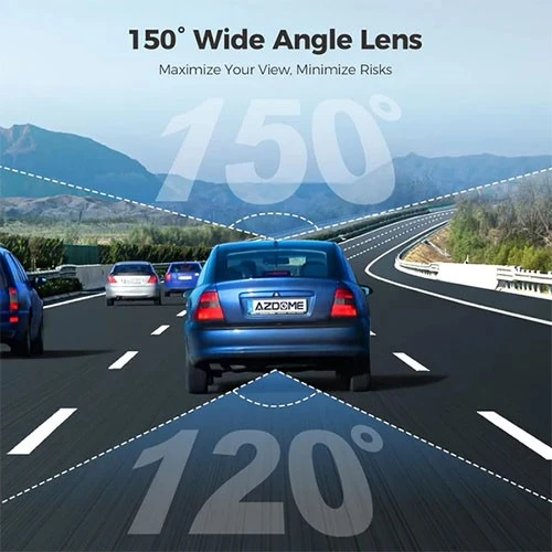 داش كام أزدوم M500 - نظام تسجيل ثلاثي القنوات - دقة فائقة الوضوح 4K - عدسات بزاوية واسعة - شاشة مدمجة 3 إنج - رؤية ليلية - أسود (6973888262744) - image 5