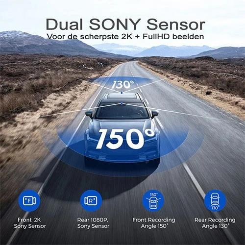 داش كام مرايا أزدوم AR09 - نظام تسجيل ثنائي القنوات - فيديو بدقة 4K - شاشة LCD تعمل باللمس مقاس 9.66 إنج - واي فاي - وضعية ركن السيارة - أسود (6973888260719) - image 7