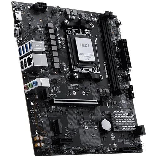 مذربورد أم أس آي برو B840M-B مقاس mATX - تدعم معالجات AMD AM5 رايزن - ذاكرة DDR5 - منفذ PCIe 4.0 - منفذ LAN بسرعة 2.5 غيغابت - أسود (824142430972) - image 4