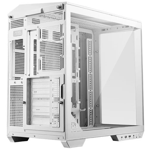 كيس كمبيوتر أم أس آي MAG بانو ATX 100L PZ متوسط ​​الحجم - رؤية بانورامية 270 درجة - يدعم حتى 10 مراوح - يدعم توصيل المذربورد من الخلف - تصميم ثنائي الحجرات - دعم ثلاثي للمبردات المائية بحجم 360 ملم - أبيض (824142355855) - image 7