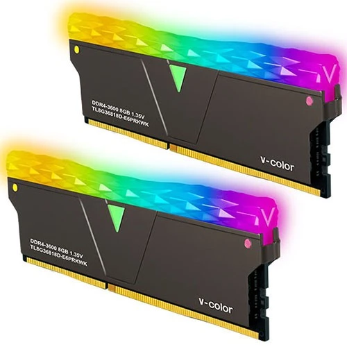 رام في-كولور بريزم برو DDR4 موديل TL8G36818D-E6PRKWK - سعة 16 غيغابايت ثنائي 8 غيغابايت لكل وحدة - سرعة عالية 3600 ميغاهرتز - زمن وصول CL18 - أسود (889715010746) - image 3 رام في-كولور بريزم برو DDR4 موديل TL8G36818D-E6PRKWK - سعة 16 غيغابايت ثنائي 8 غيغابايت لكل وحدة - سرعة عالية 3600 ميغاهرتز - زمن وصول CL18 - أسود (889715010746) - image 3