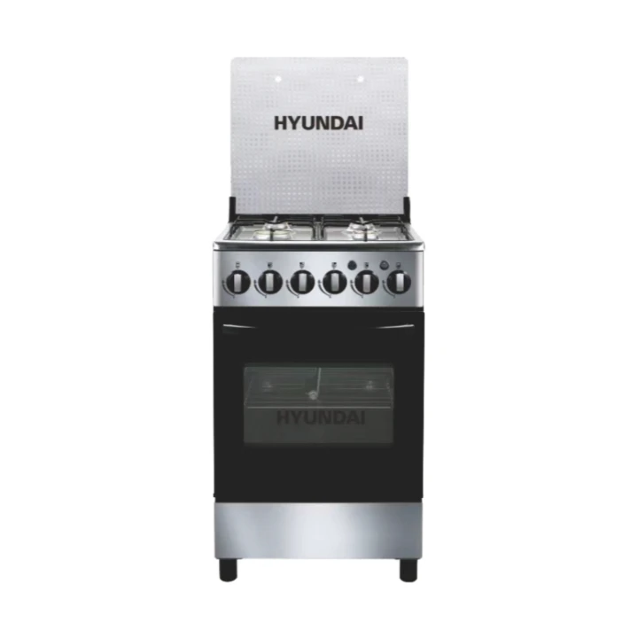 Hyundai Gas Cooker - Size 50 cm - 4 Brass Burners - Dual-Function Oven & Grill (VEN000001-HBM-50-Black) - image 3