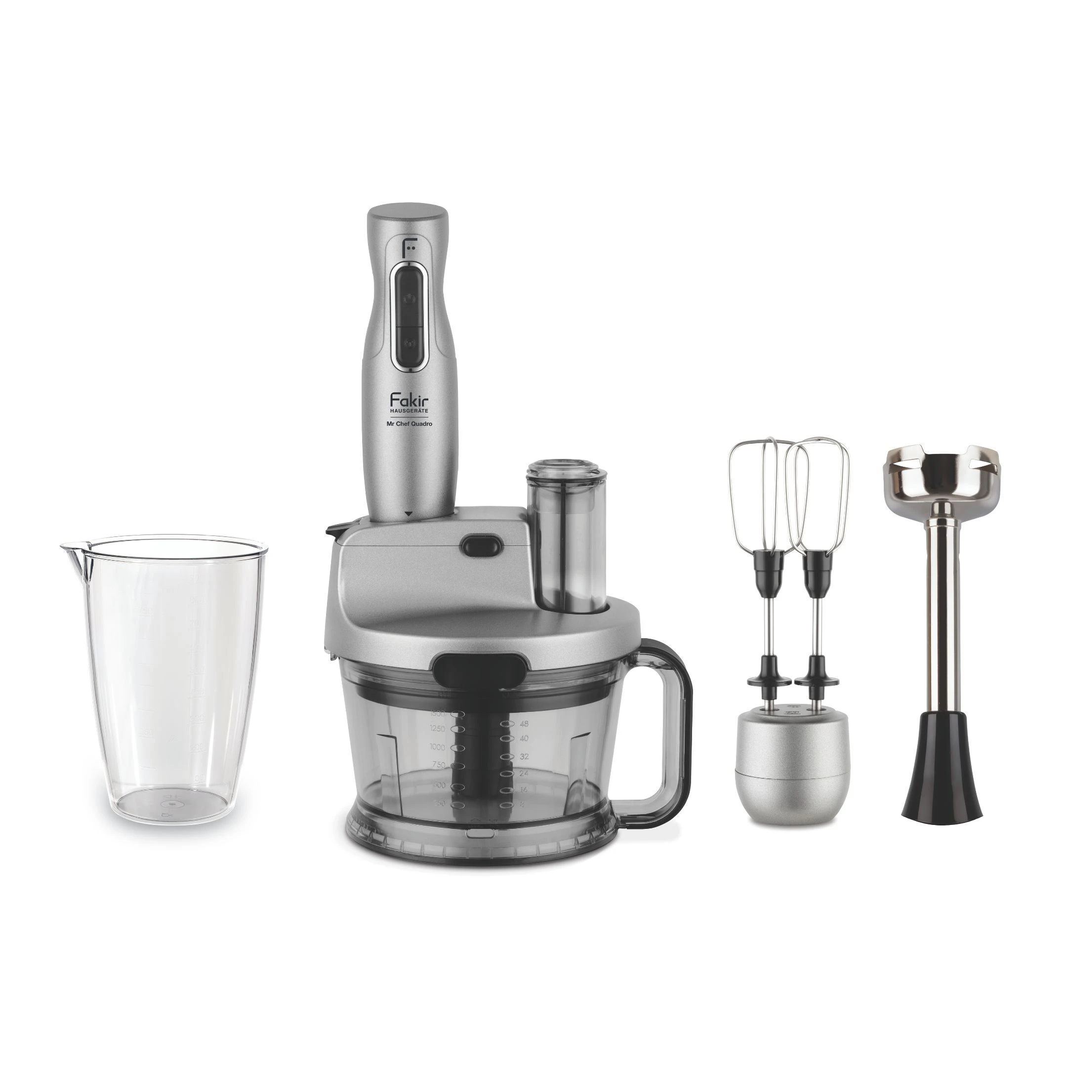 بڵێندەری دەستی فاکیر مۆدێلی Mr.Chef Quadro - ماتۆڕی بەهێزی 1000W - قەبارەی دەفری 0.9 لیتر (8690394682719) - image 2