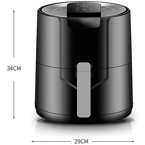 Keshuai Digital Air Fryer - Large 5.5 Liters Capacity - Digital Touch Screen - Smart Thermal Control - Powerful Heating 1500 W - Black (VEN000004-220v50hz) - image 4